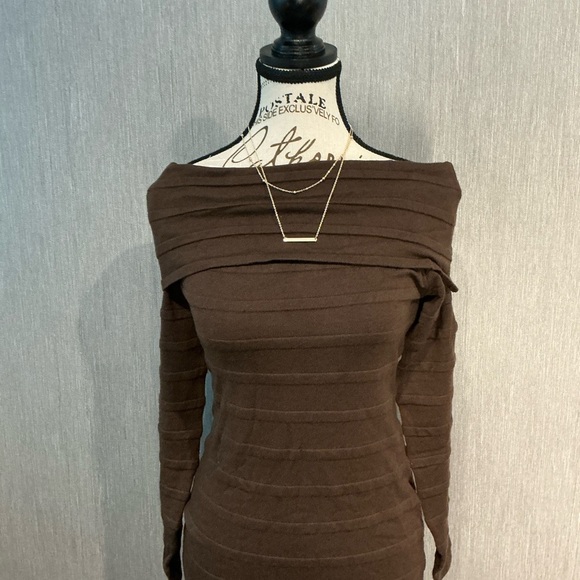 Chic Long Sleeve Brown Dress Size US Large or 8/10 - Picture 2 of 16